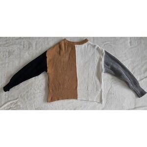 A New Day Color block Ribbed Crewneck Sweater Size S